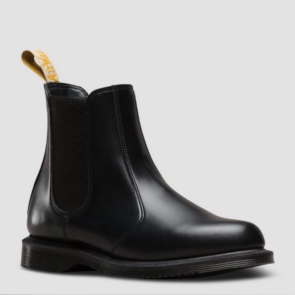 Doc Dr Martens Vegan Leather Flora Chelsea Boots Black Size 7 US L